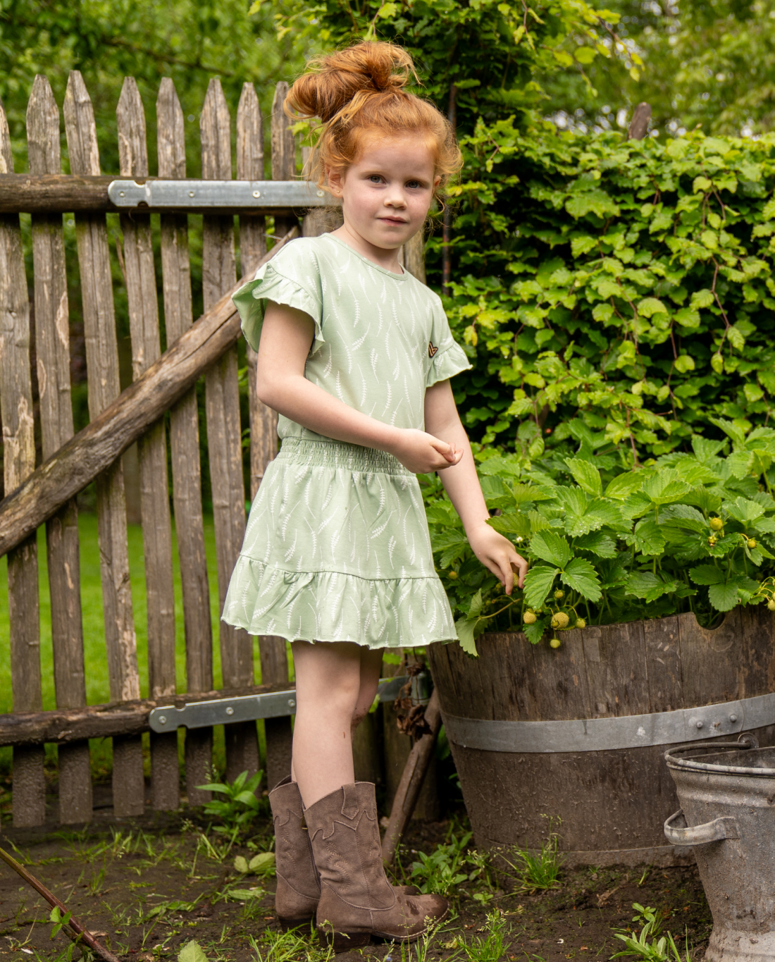 Celadon Green | Dievčenské šaty s krátkym rukávom