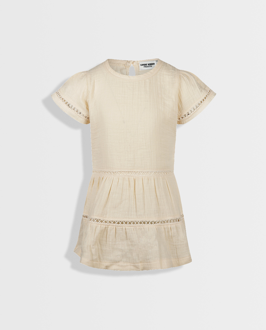 Off White Essence | Dievčenské šaty s krátkym rukávom