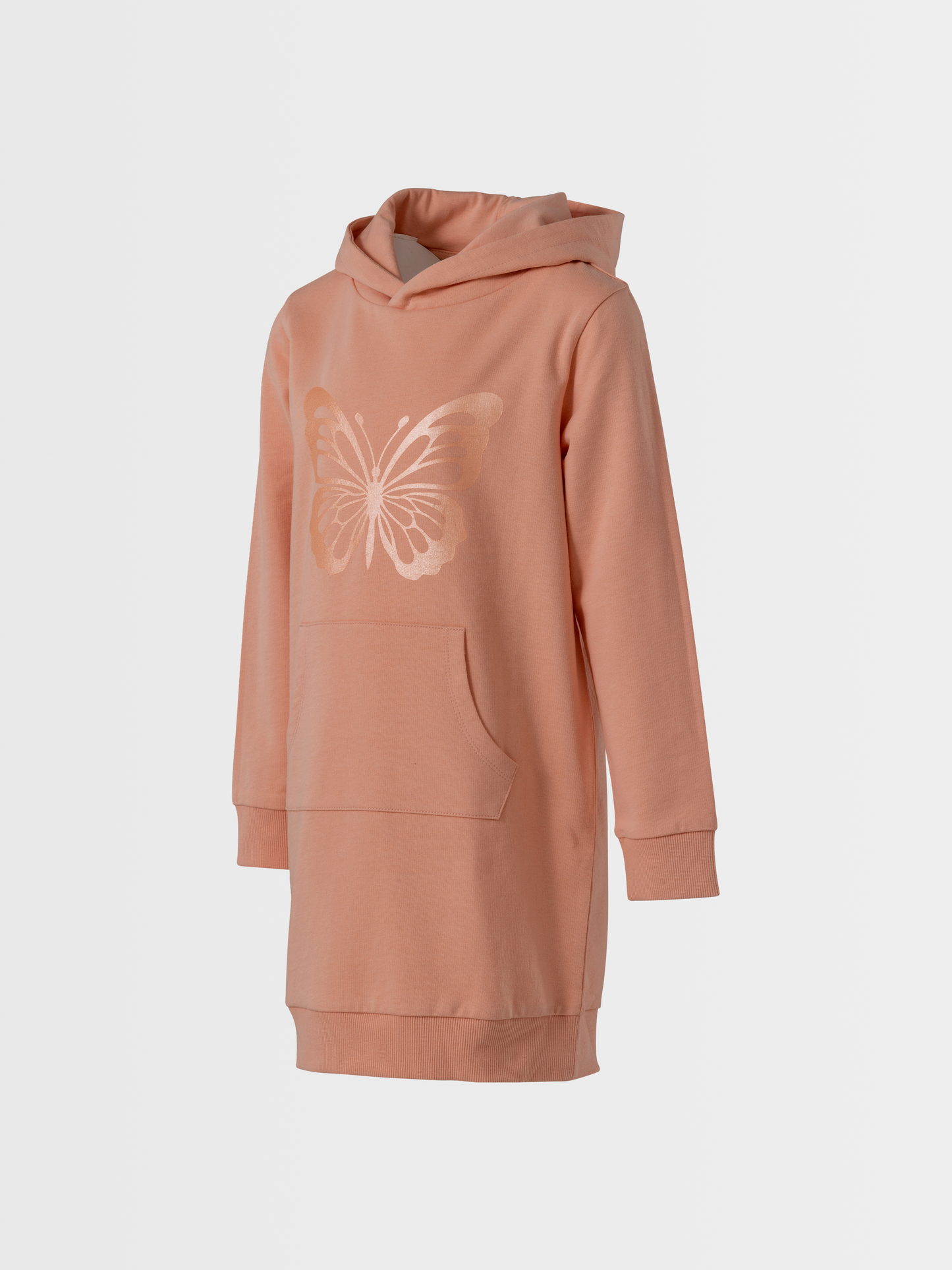 Coral Butterfly | Dievčenská dlhá mikina s kapucňou
