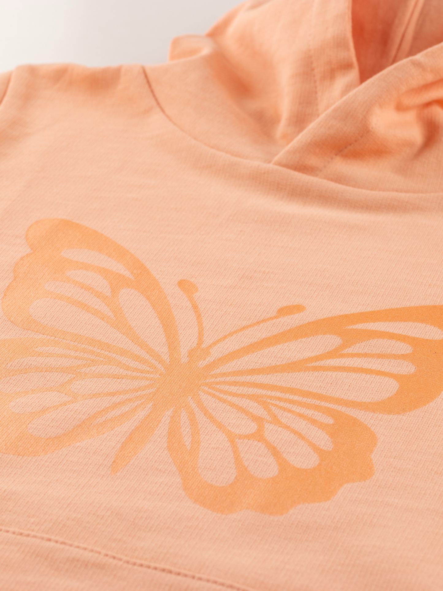 Coral Butterfly | Dievčenská dlhá mikina s kapucňou