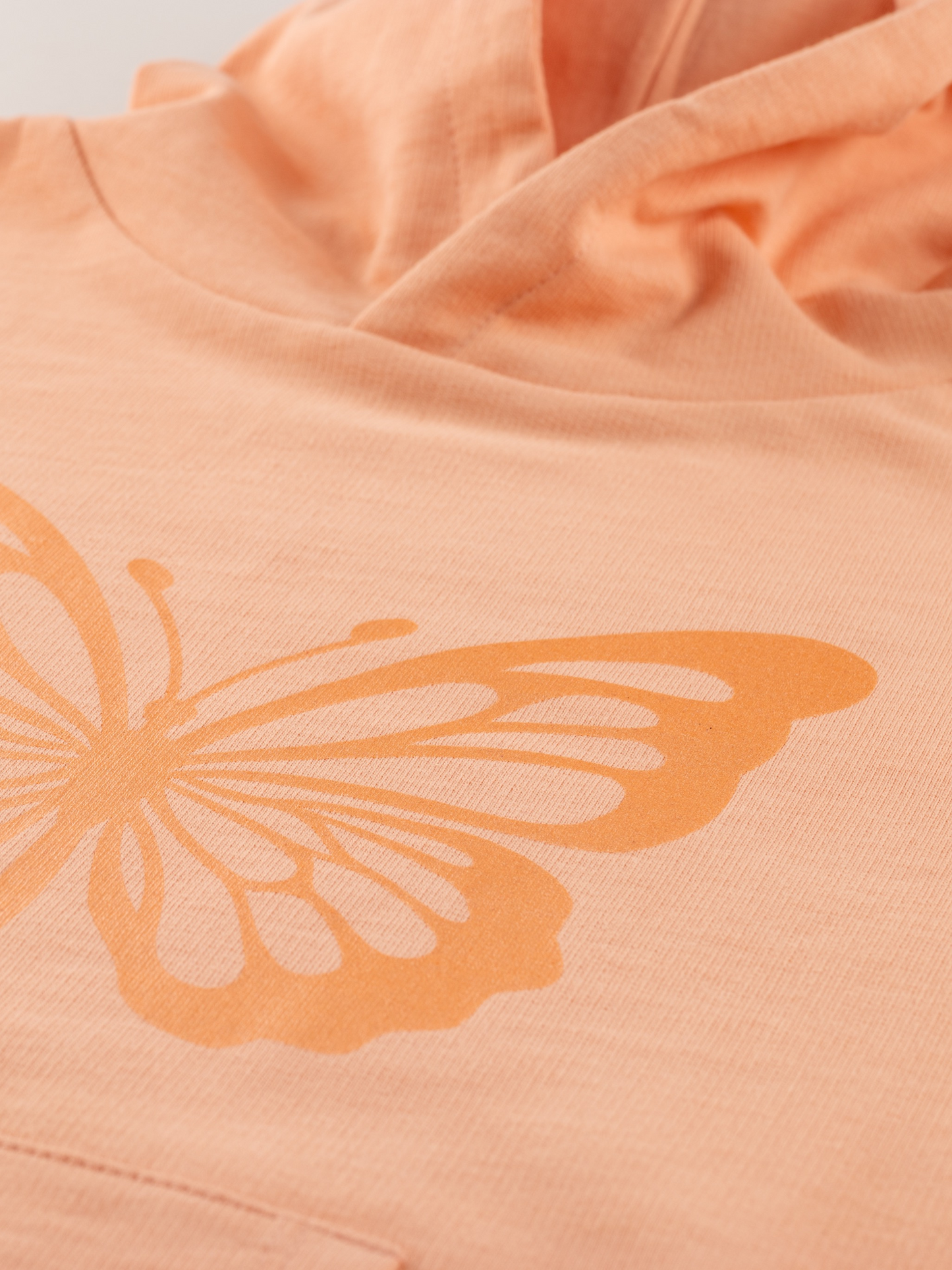 Coral Butterfly | Dievčenská dlhá mikina s kapucňou