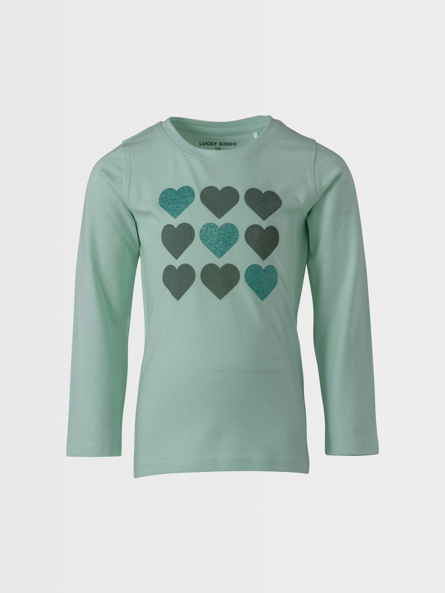 Greenish Hearts | Dievčenské tričko s dlhým rukávom