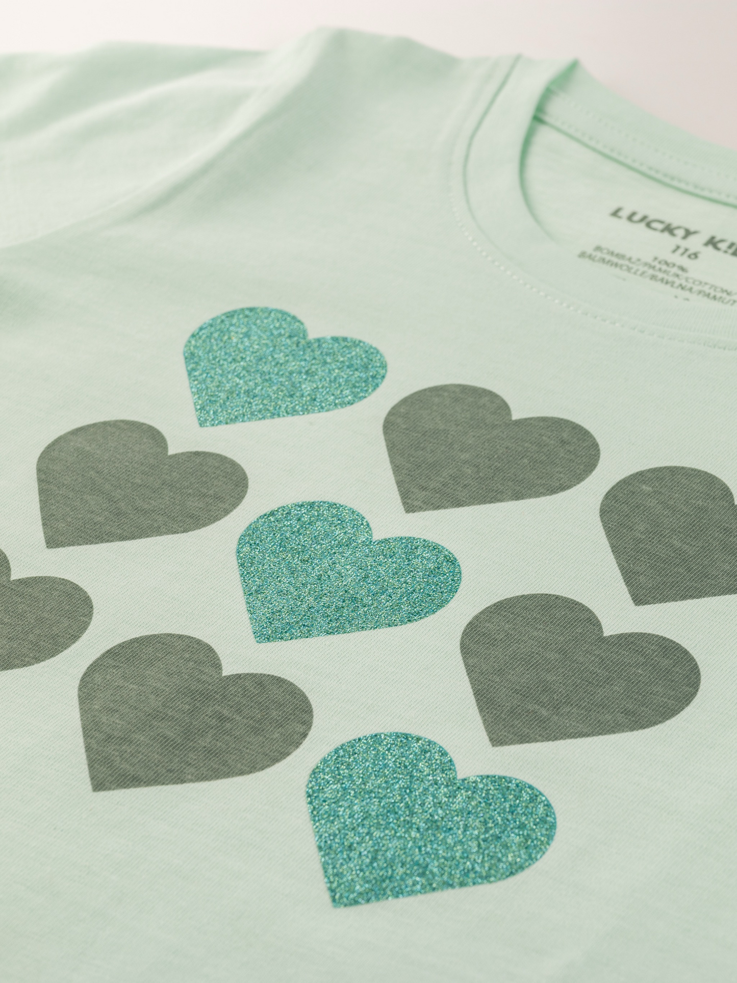Greenish Hearts | Dievčenské tričko s dlhým rukávom
