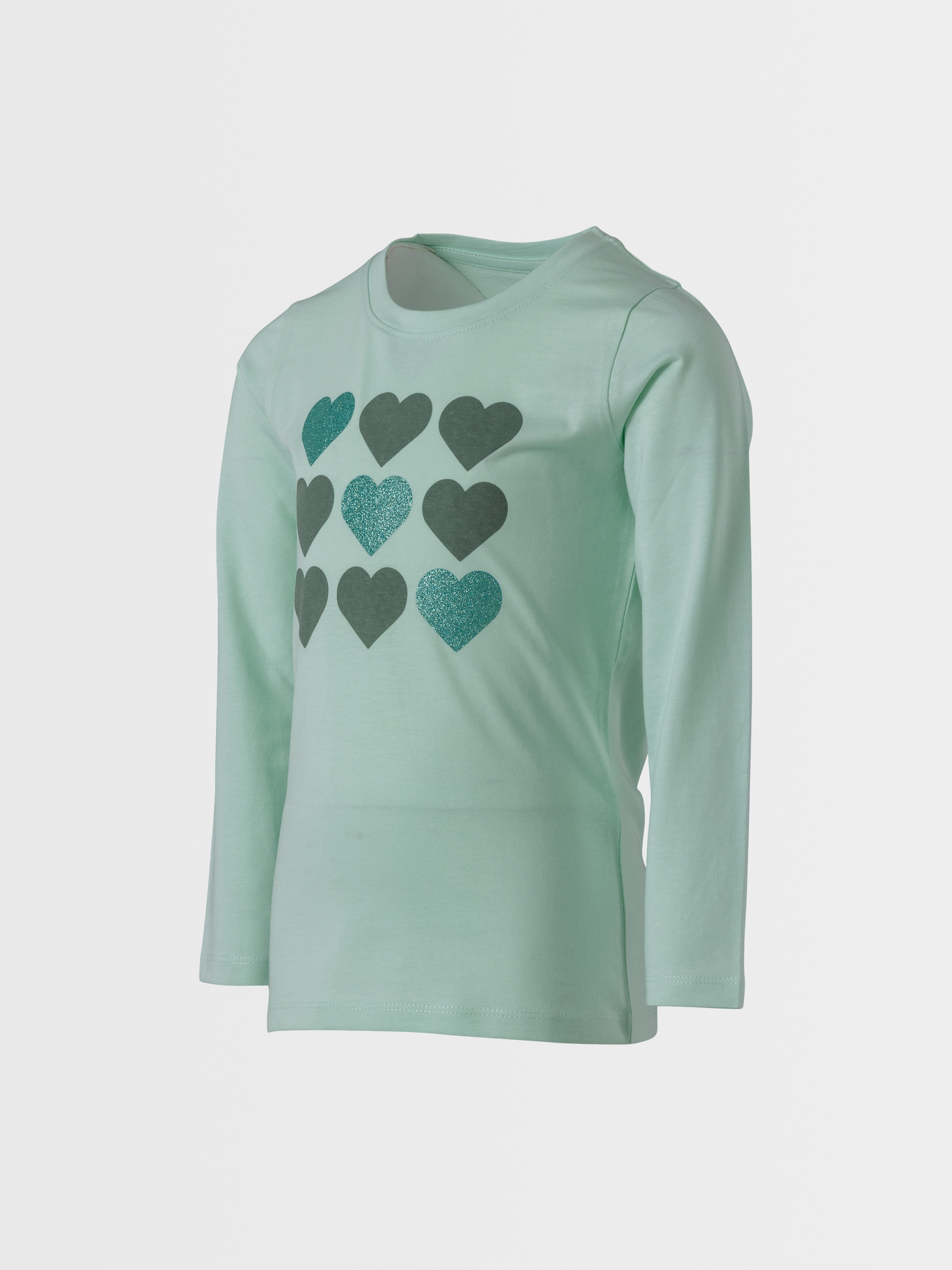 Greenish Hearts | Dievčenské tričko s dlhým rukávom