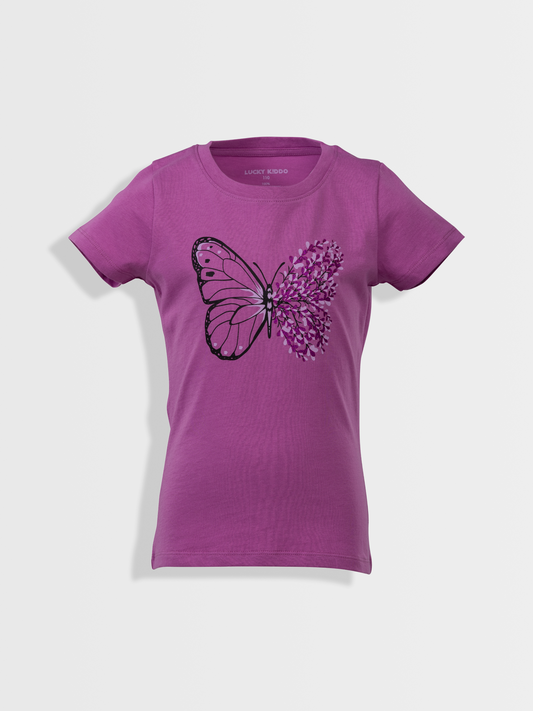 Violet Butterfly | Dievčenské tričko s krátkym rukávom