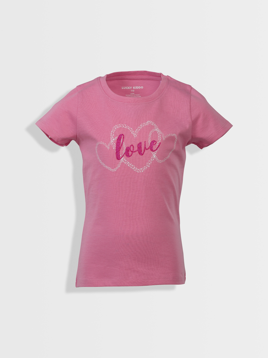 Pink Love | Dievčenské tričko s krátkym rukávom