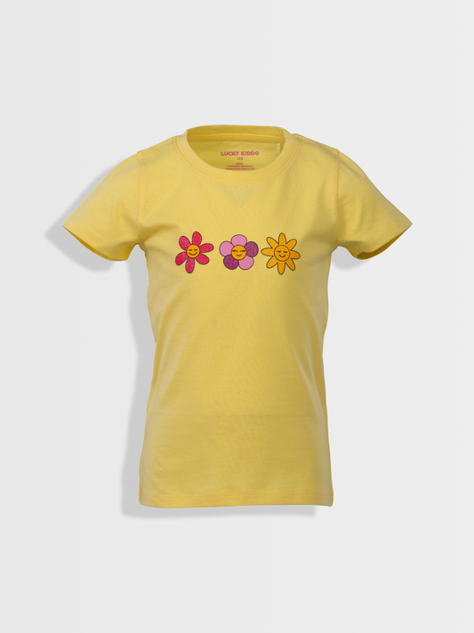 Yellow Flowers | Dievčenské tričko s krátkym rukávom