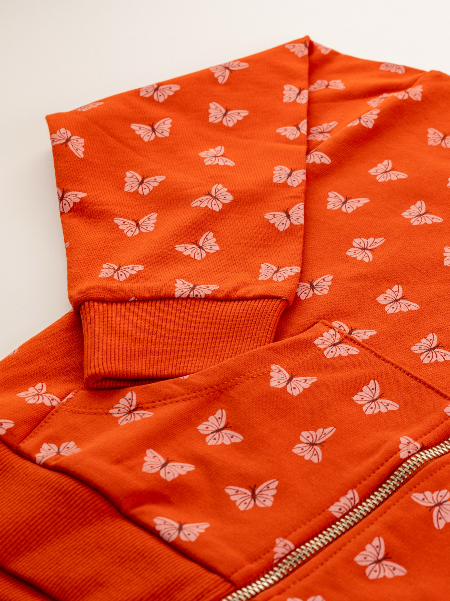 Ginger Butterflies | Dievčenská mikina na zips s kapucňou