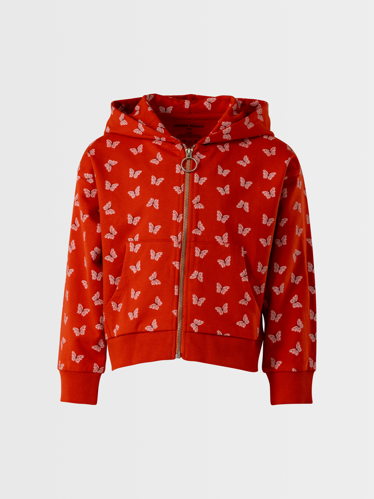 Ginger Butterflies | Dievčenská mikina na zips s kapucňou