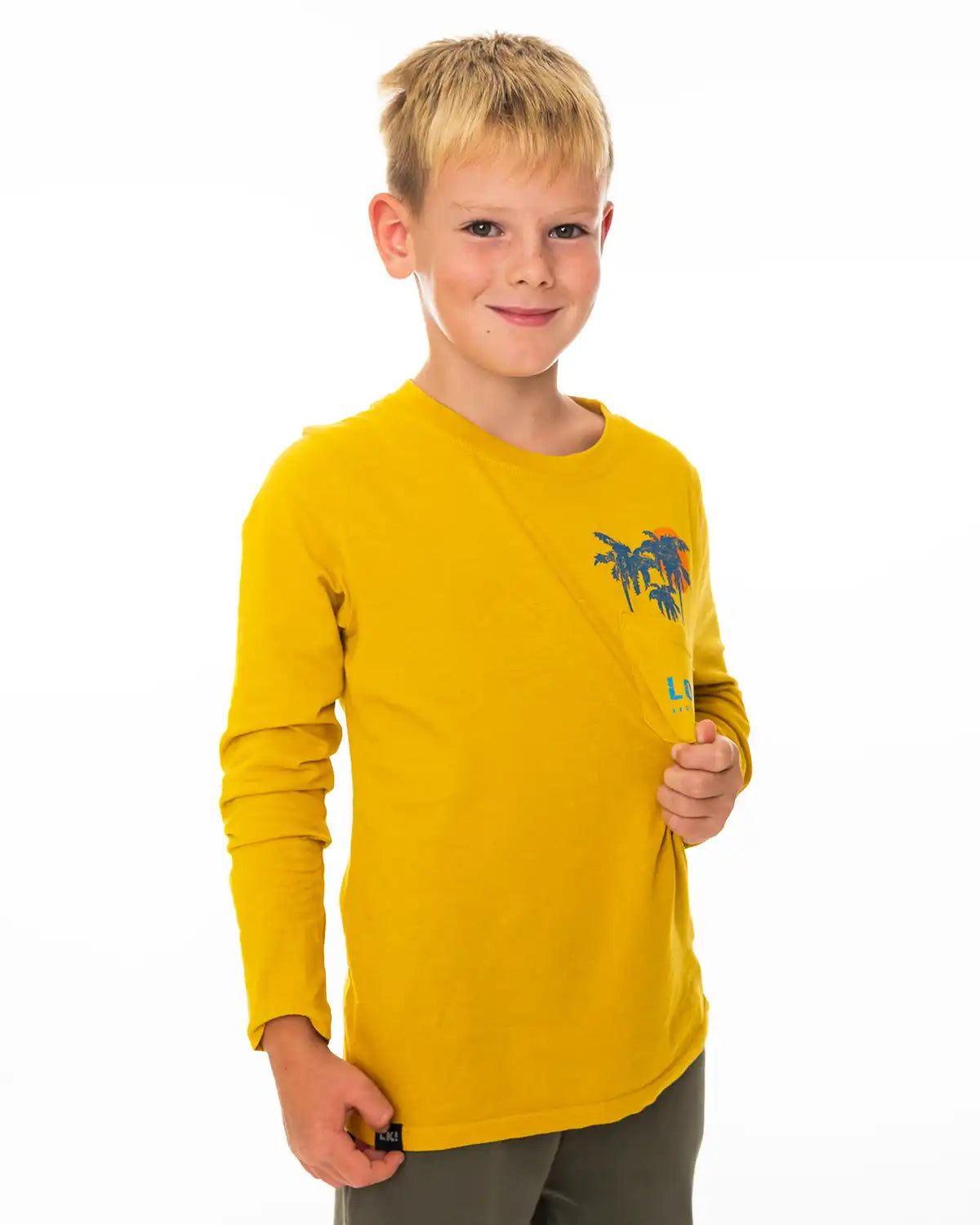 Yellow Palm | Chlapčenské tričko s dlhým rukávom