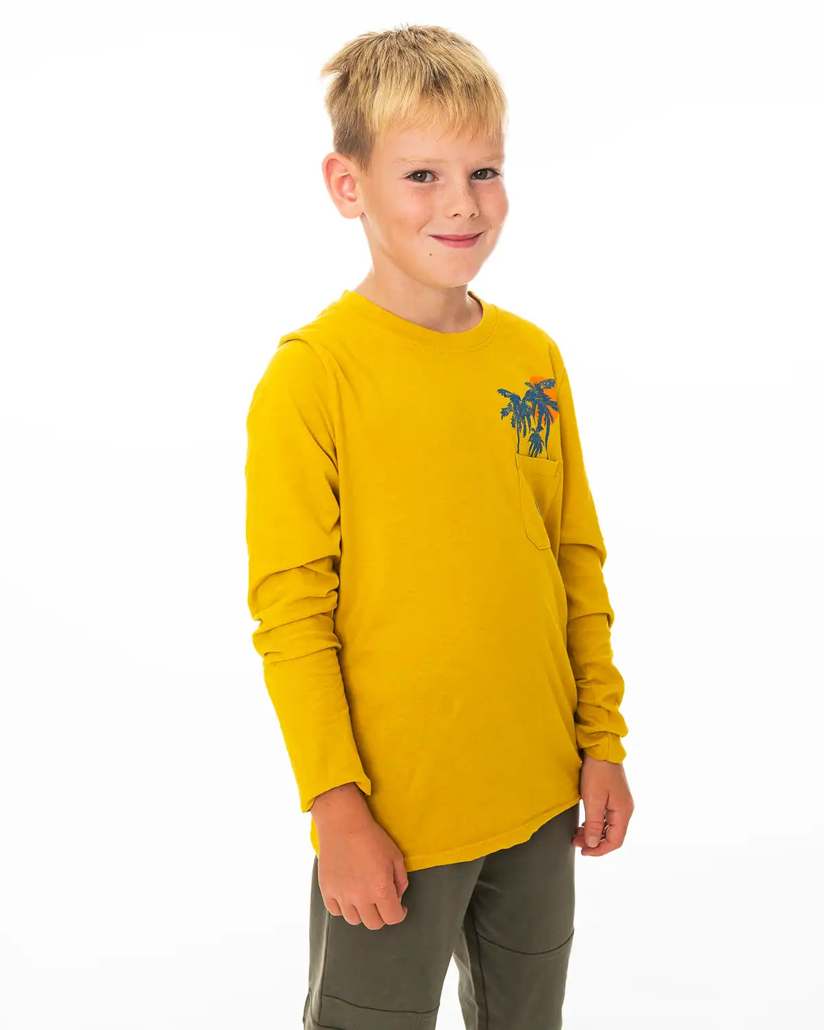 Yellow Palm | Chlapčenské tričko s dlhým rukávom
