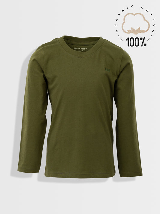 Dark Green LK | Chlapčenské tričko s dlhým rukávom