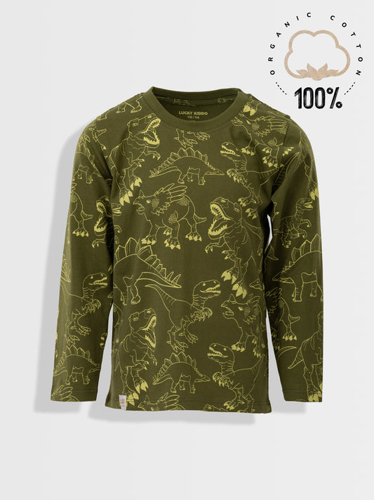 Dark Green | Chlapčenské tričko s dlhým rukávom