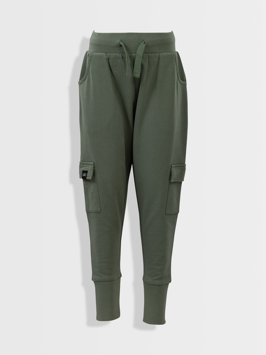 Dusty green | Chlapčenské cargo tepláky