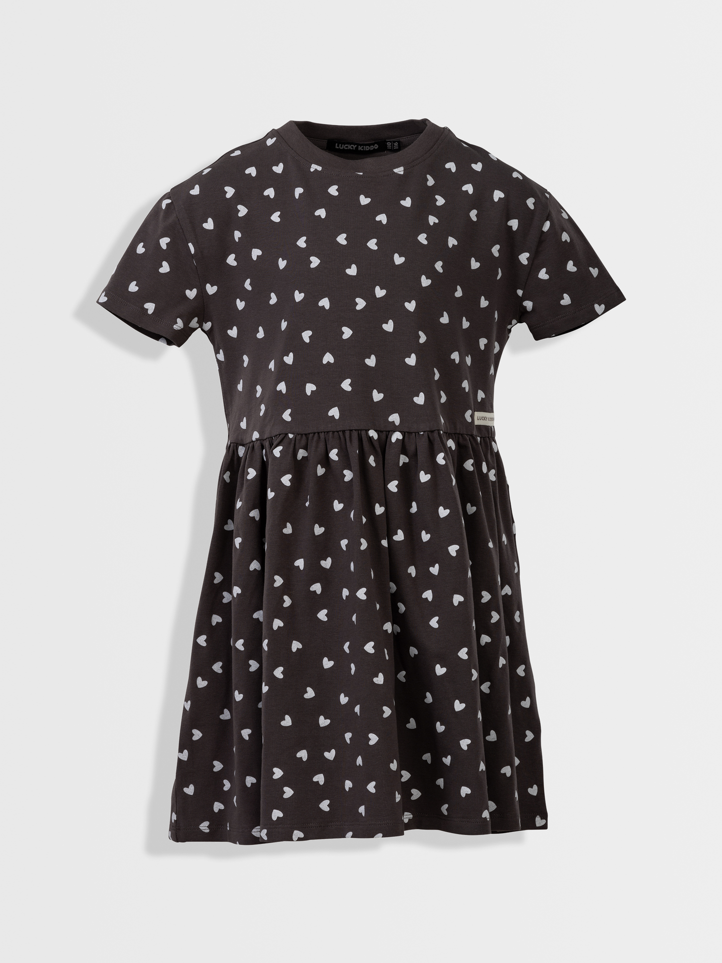 Paris Grey Hearts | Dievčenské šaty s krátkym rukávom