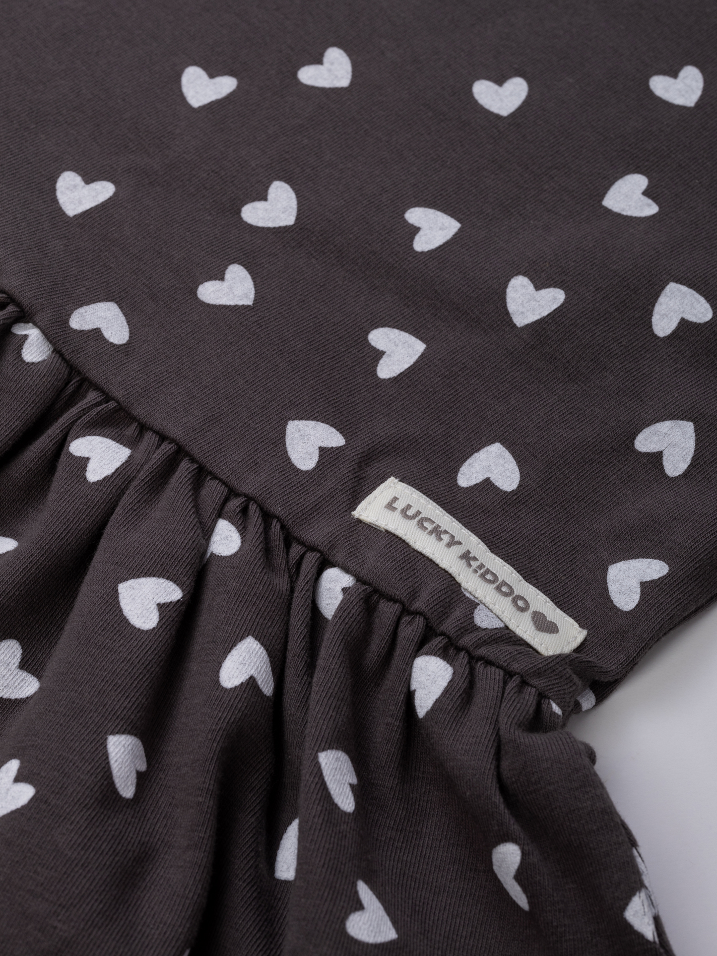 Paris Grey Hearts | Dievčenské šaty s krátkym rukávom