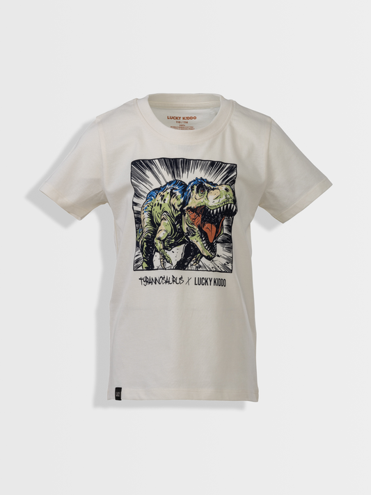Star White T-Rex | Chlapčenské tričko s krátkym rukávom