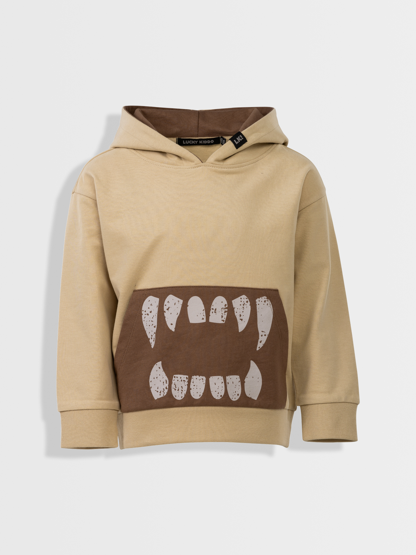 Beige Brown Teeth | Chlapčenská mikina s kapucňou