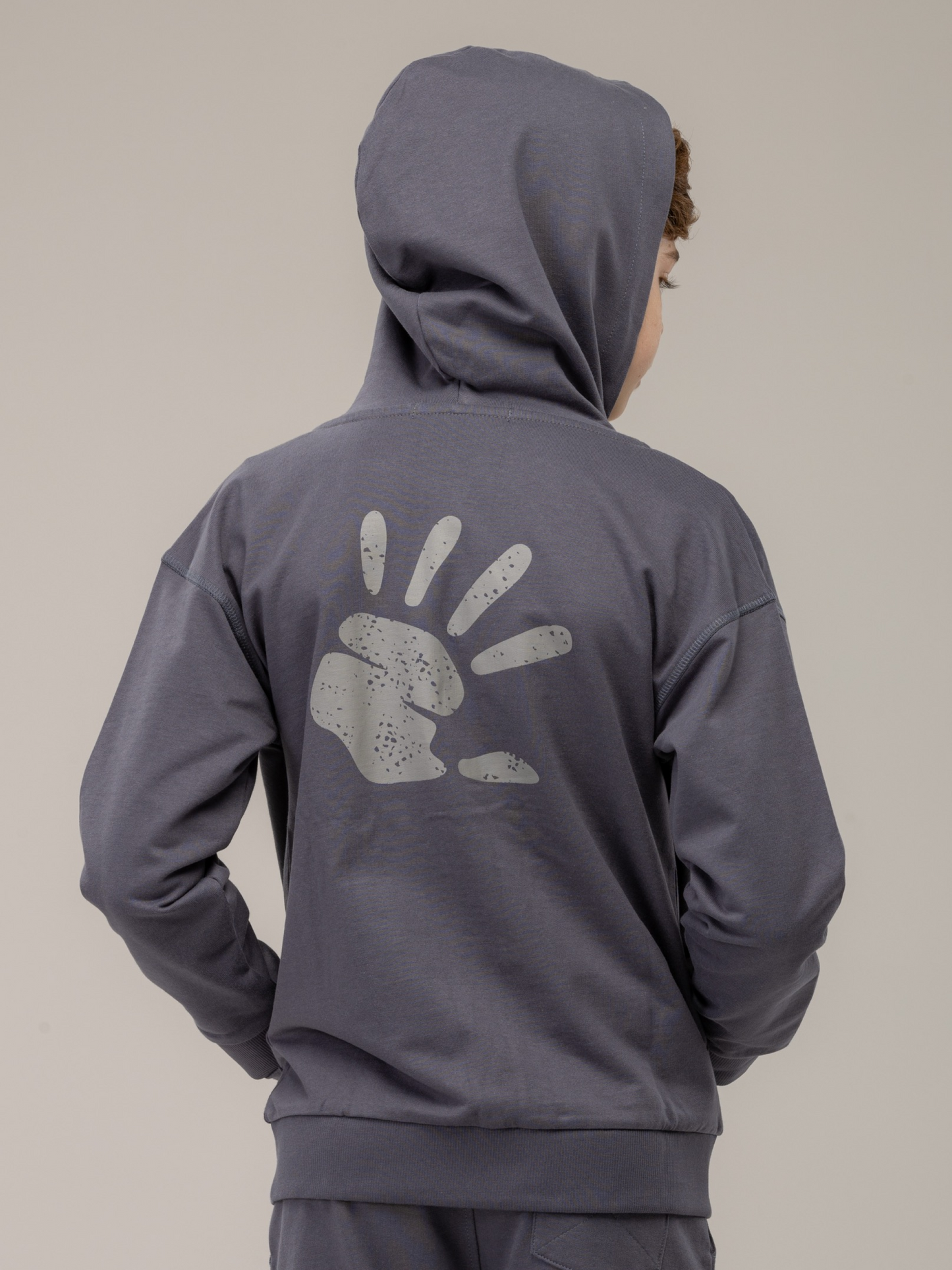 Iron Grey High Five | Chlapčenská mikina s kapucňou