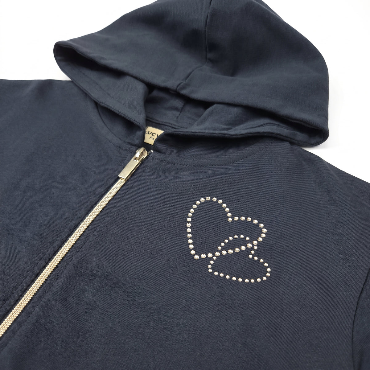 Sparkle Heart | Dievčenská mikina s kapucňou na zips - voľný strih