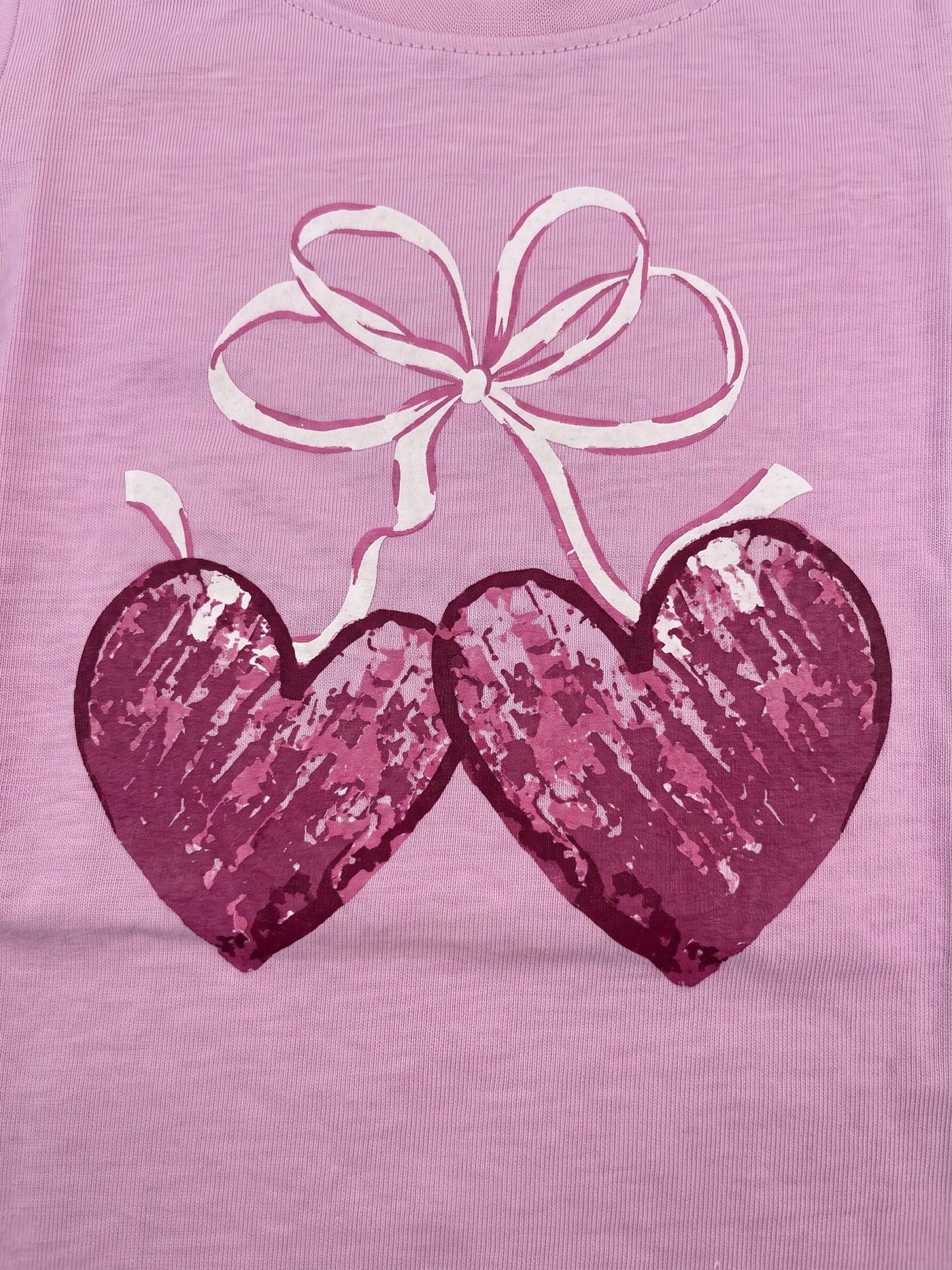 Pink Glitter Hearts | Dievčenské tričko s dlhým rukávom - klasický strih