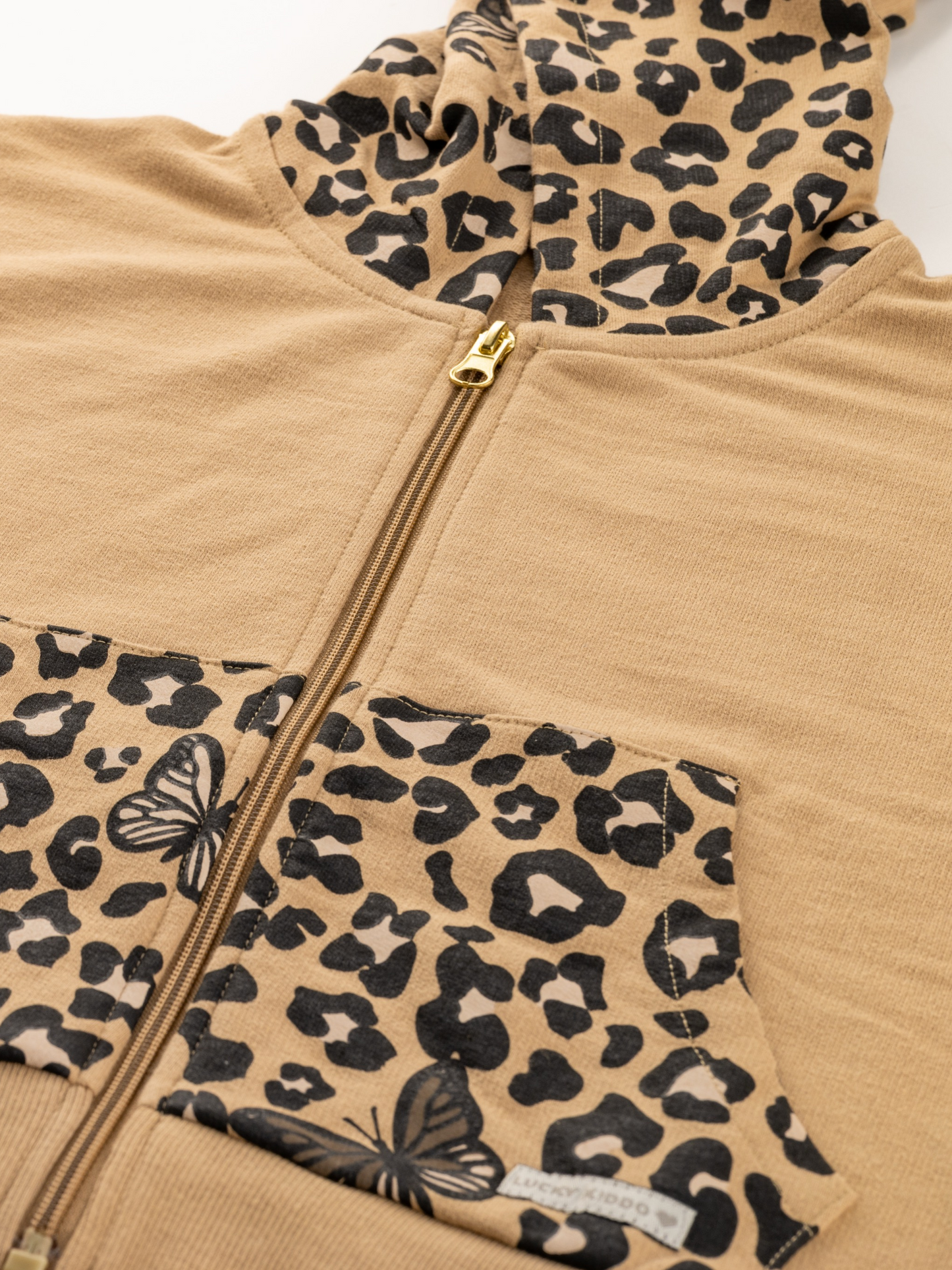 Wild Beige | Dievčenská mikina s kapucňou