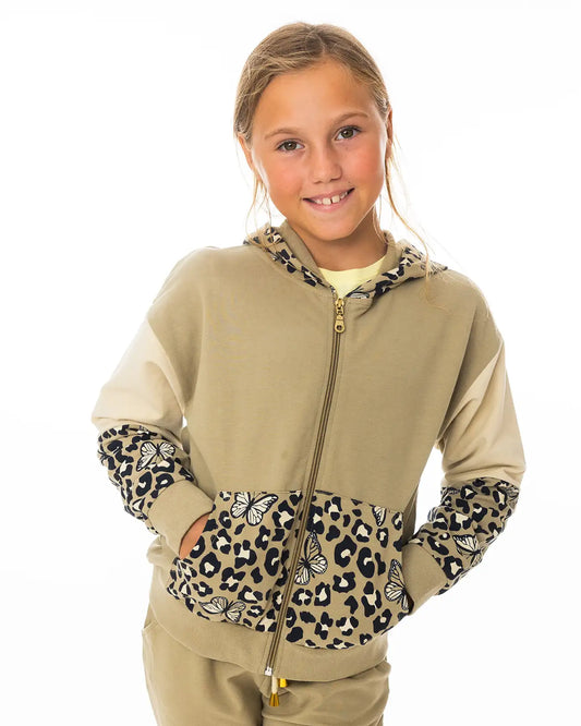 Leopard | Dievčenská mikina s kapucňou