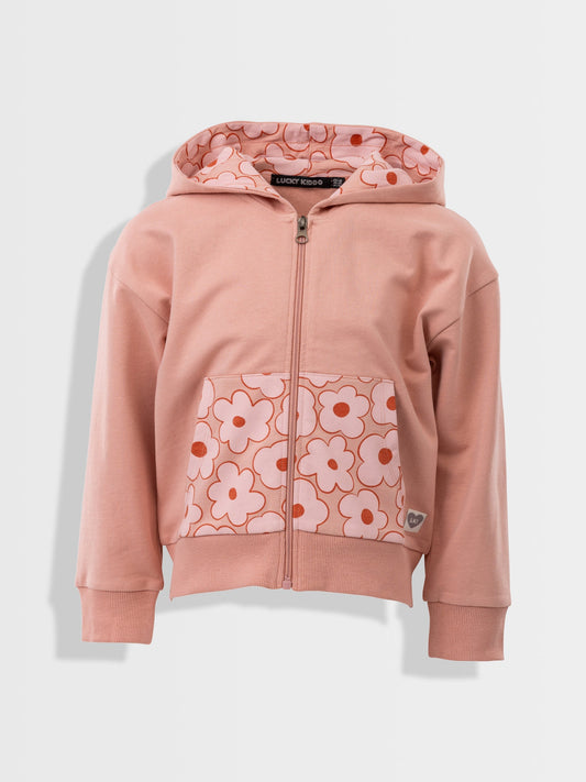 Peach Flowers | Dievčenská mikina s kapucňou