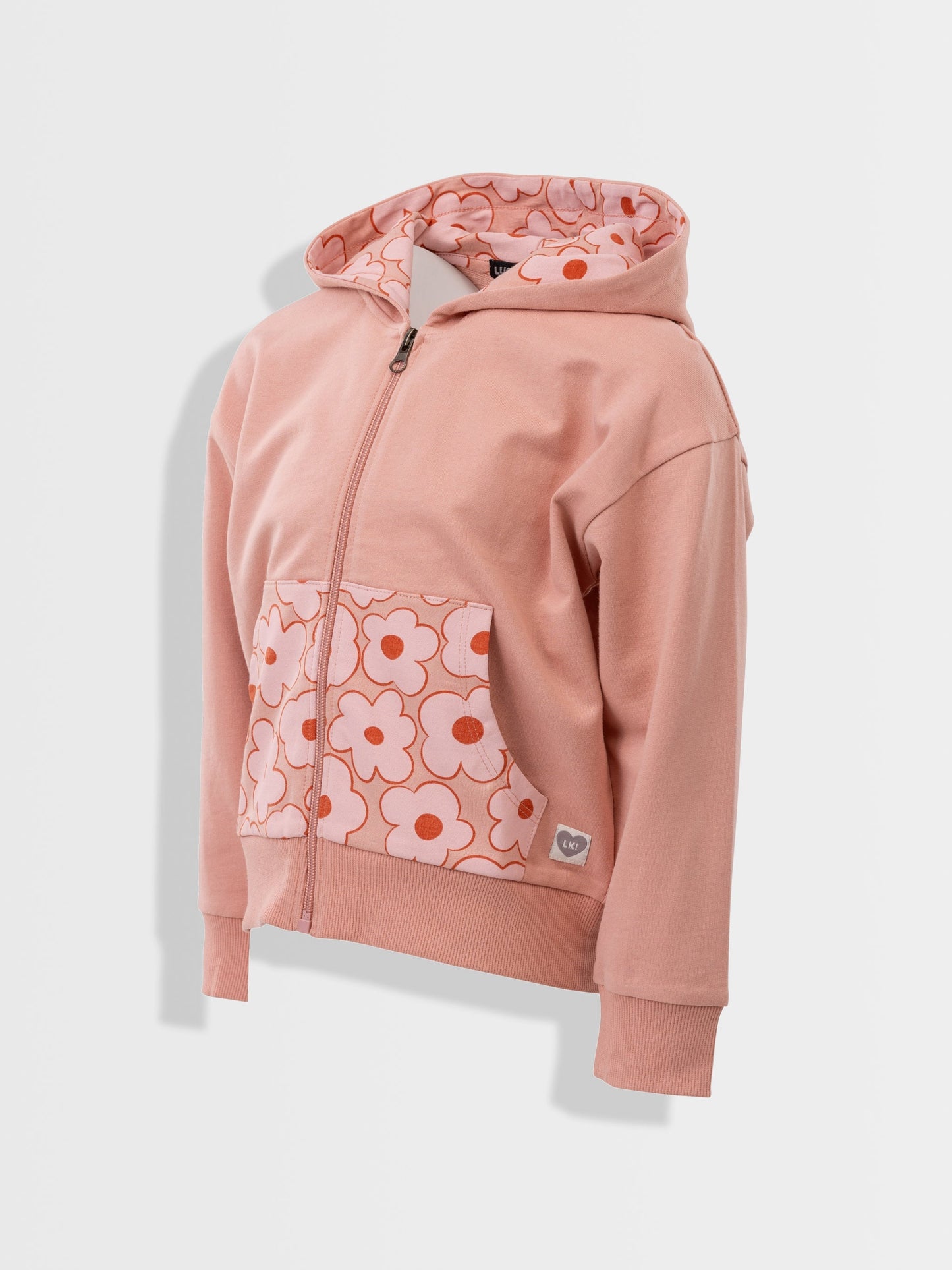Peach Flowers | Dievčenská mikina s kapucňou