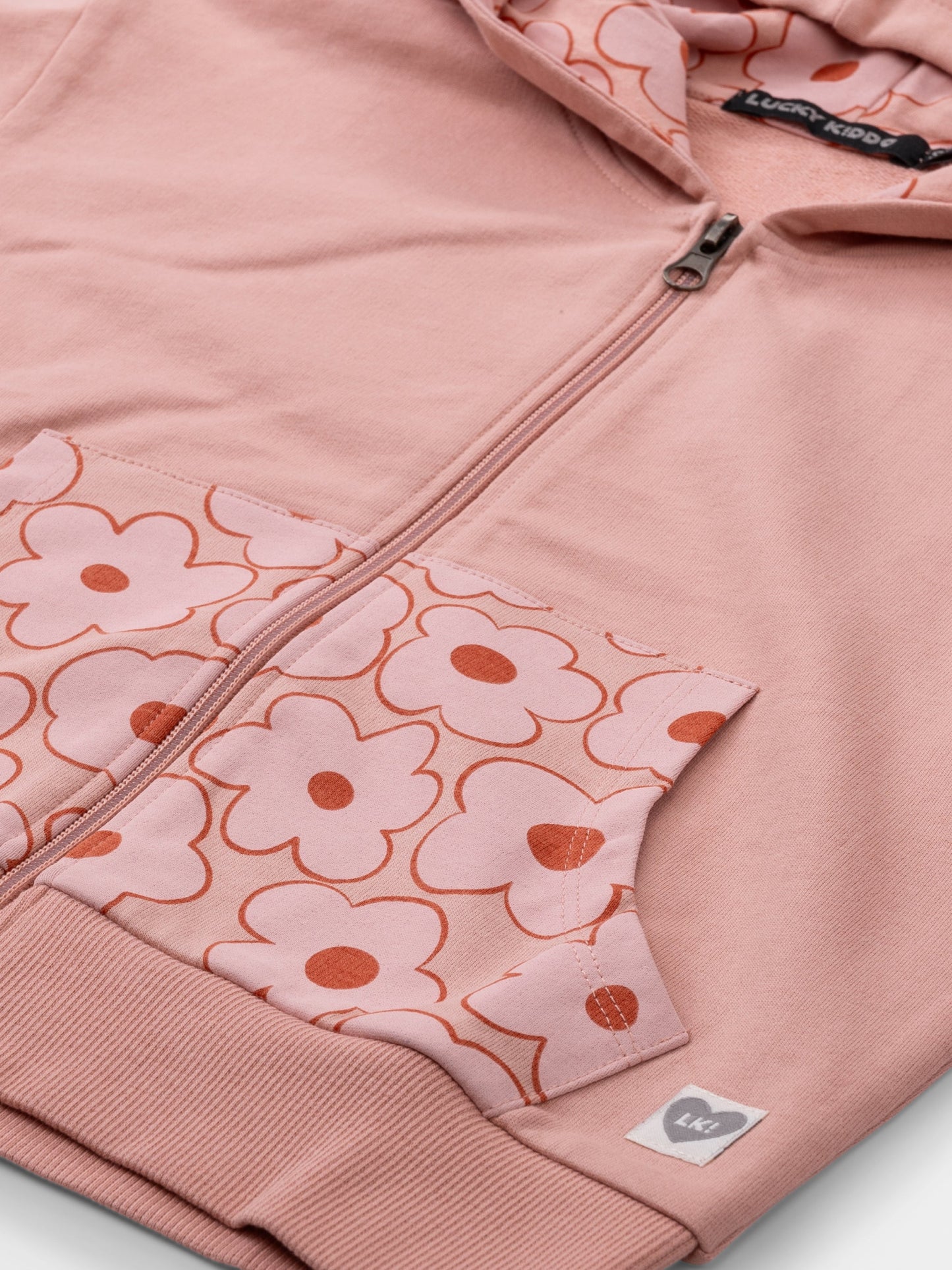 Peach Flowers | Dievčenská mikina s kapucňou