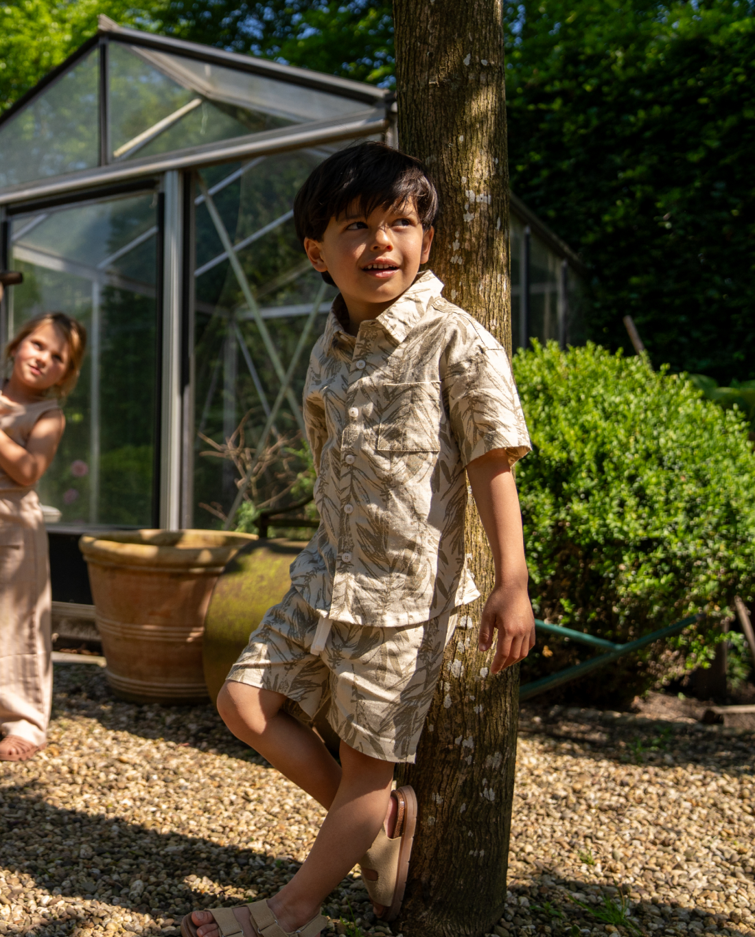 Beige Havana | Chlapčenské krátke nohavice