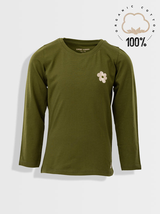 Dark Green | Dievčenské tričko s dlhým rukávom