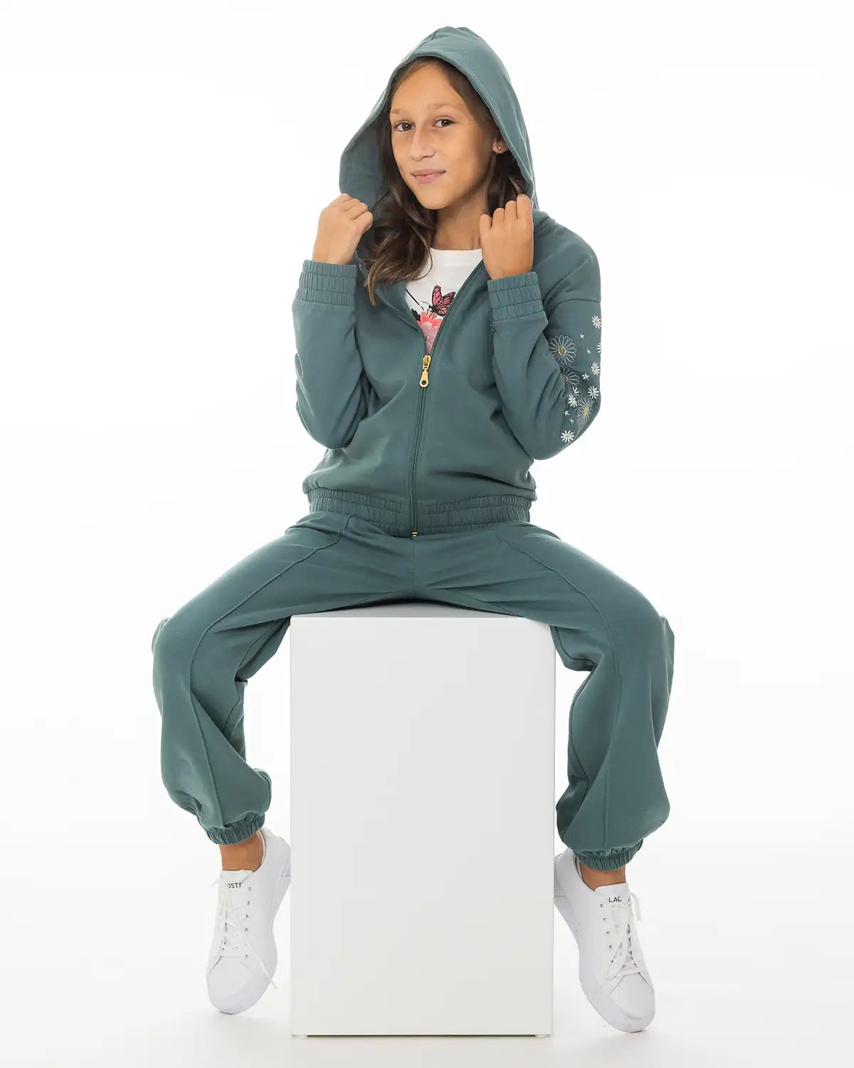 Green | Dievčenské teplákové nohavice typu jogger