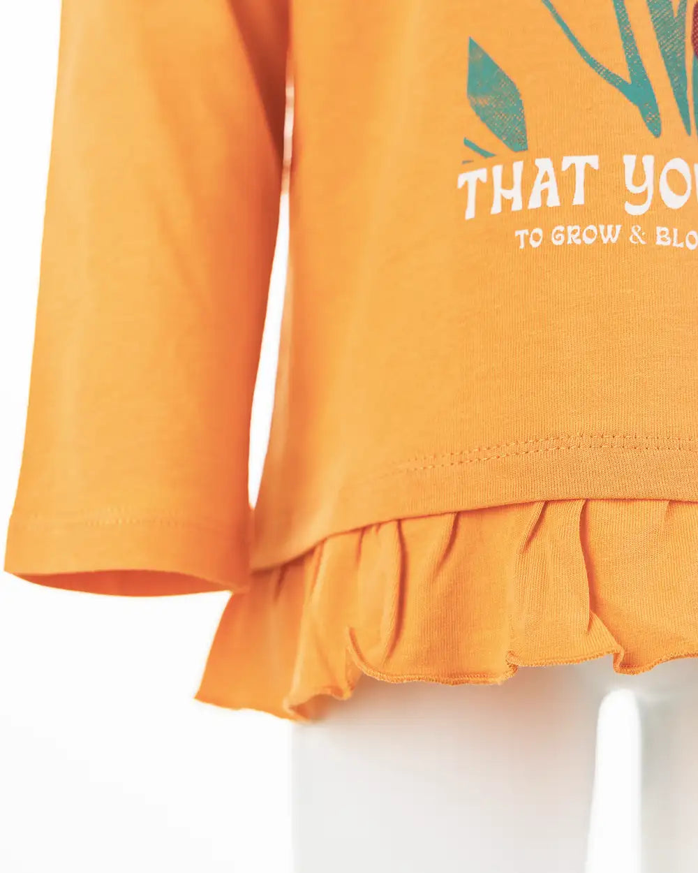 Bloom Orange | Dievčenská tričko s dlhými rukávmi