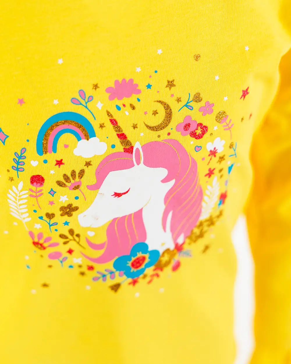 Enchated Unicorn Yellow | Dievčenská tričko s dlhým rukávom