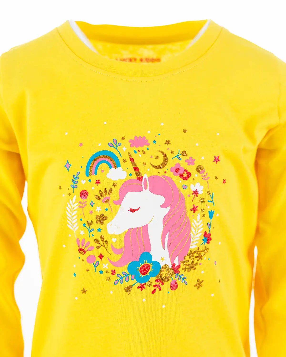 Enchated Unicorn Yellow | Dievčenská tričko s dlhým rukávom
