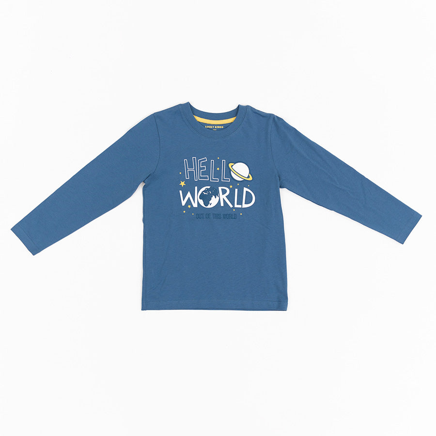 Hello World | Chlapčenské tričko s dlhými rukávmi