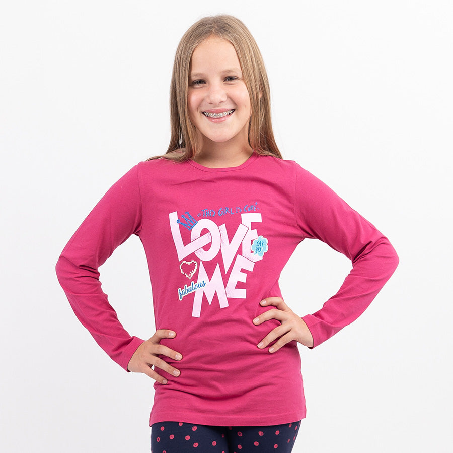 Love Me | Dievčenské tričko s dlhým rukávom