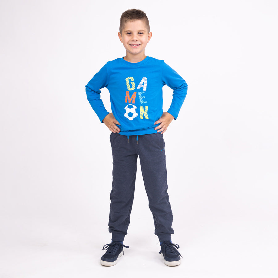 Blue | Chlapčenské zimné teplákové nohavice typu jogger