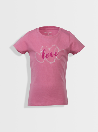 Pink Love | Dievčenské tričko s krátkym rukávom