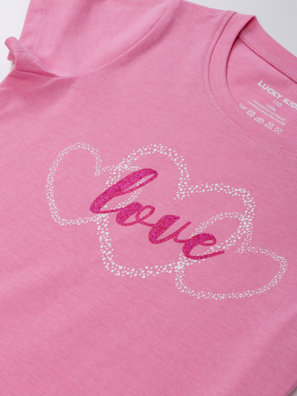 Pink Love | Dievčenské tričko s krátkym rukávom