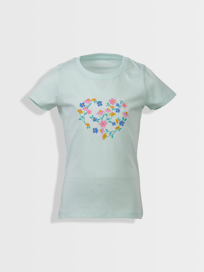 Flower Heart | Dievčenské tričko s krátkym rukávom