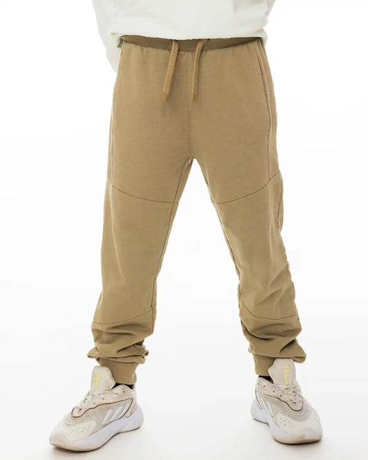 Light Brown | Chlapčenské zimné teplákové nohavice typu jogger