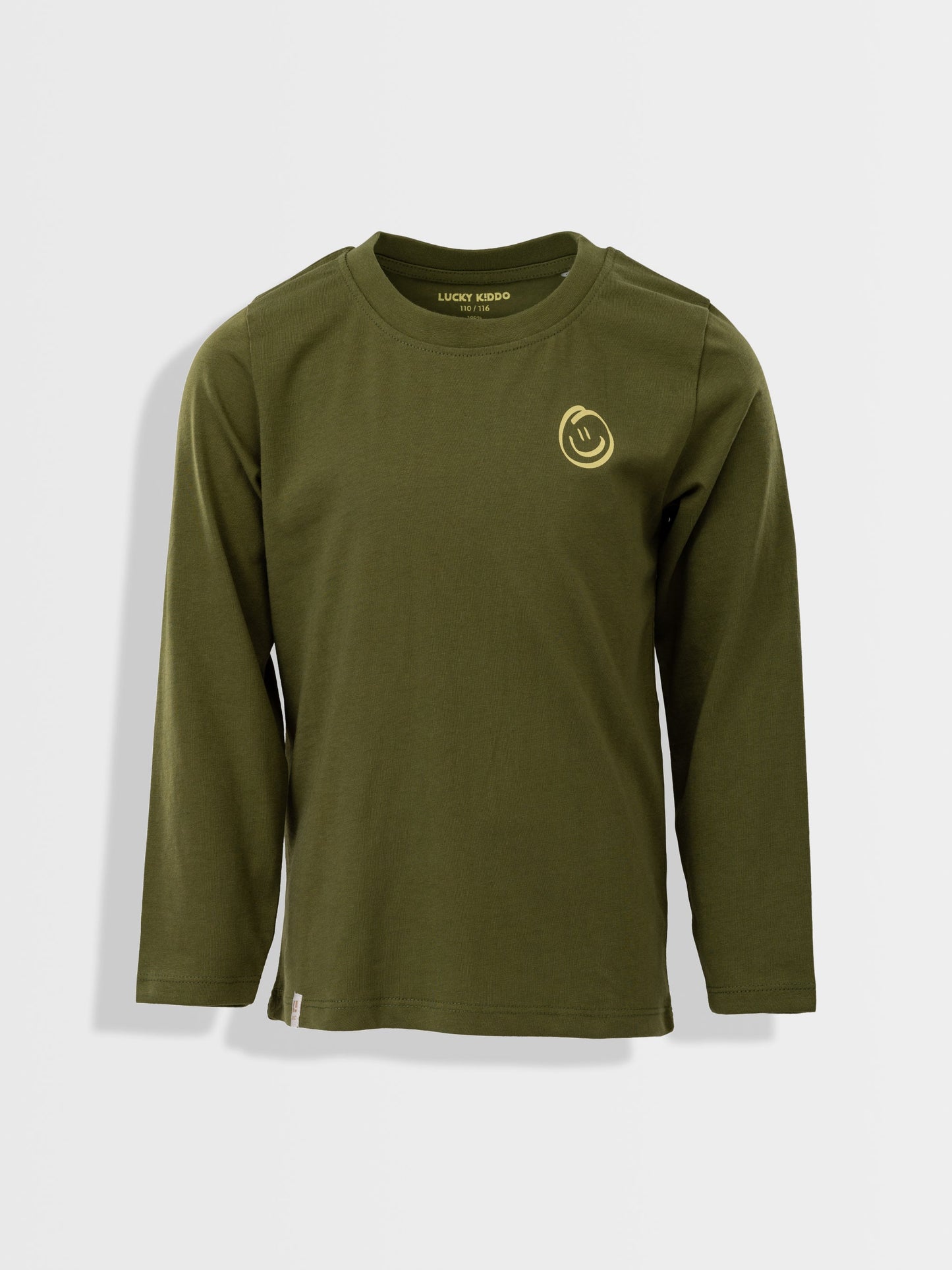 Dark Green Smiley | Chlapčenské tričko s dlhým rukávom