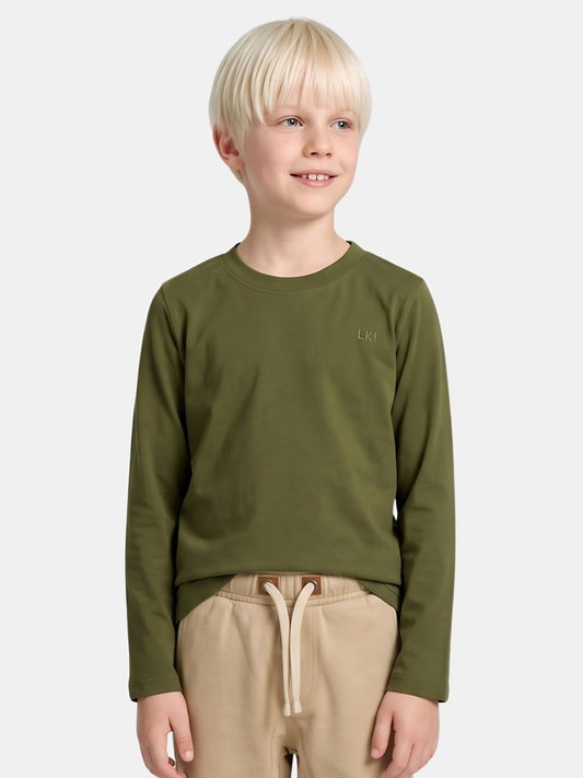 Dark Green LK | Chlapčenské tričko s dlhým rukávom