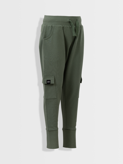 Dusty green | Chlapčenské cargo tepláky