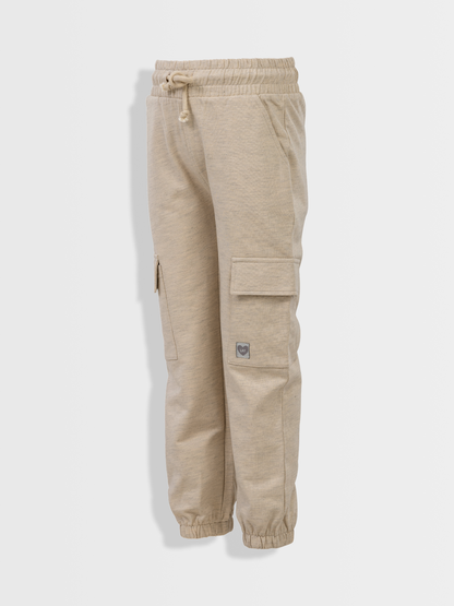 Beige Melange | Dievčenské cargo tepláky