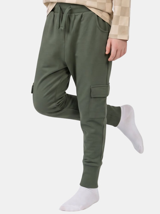 Dusty green | Chlapčenské cargo tepláky