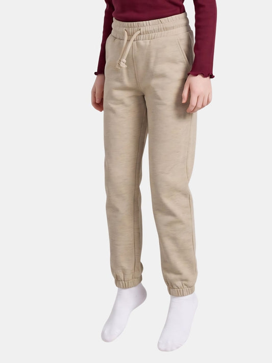 Beige Melange | Dievčenské cargo tepláky