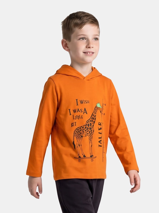 Giraffe Fun | Chlapčenské tričko s dlhým rukávom a kapucňou